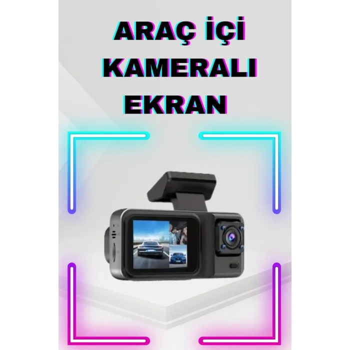 2 İnç Araç İçi Kameralı Ekran 1080P Full HD Kaliteli Hafıza Kart Destekli
