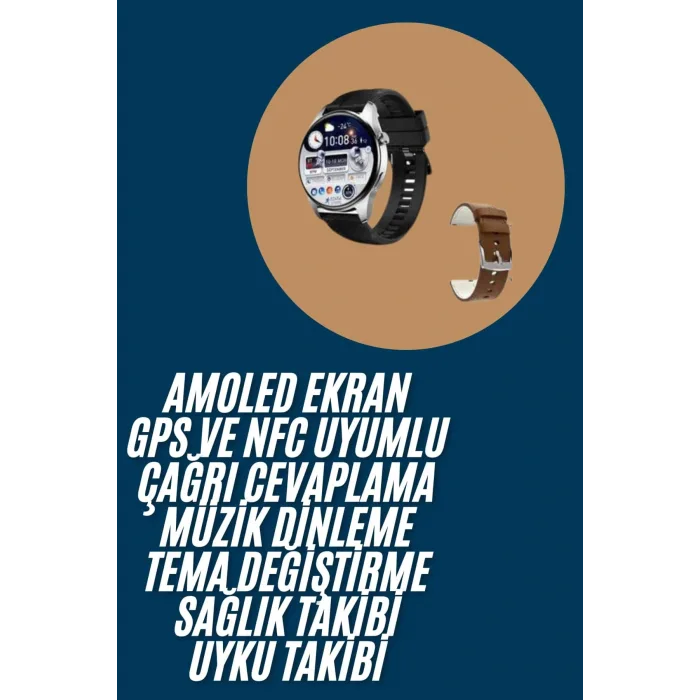 2025 Model Akıllı Saat Titreşimli Uyku ve Sağlık Takibi NFC ve GPS Uyumlu