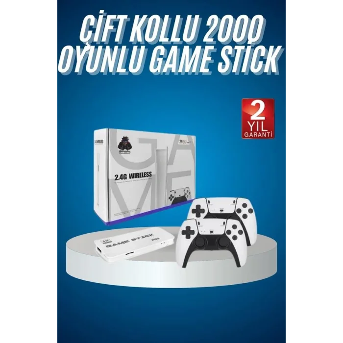2.4 GHZ Oyun Konsolu Çift Konsol 4K Ultra Hd Game Stick