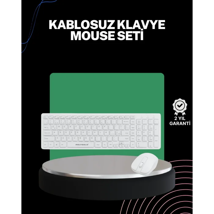 2.4 Ghz Wireless Kablosuz Klavye Mouse Seti Tv Pc Uyumlu