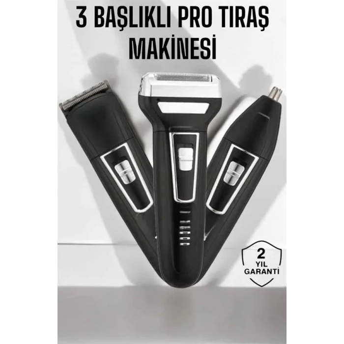 3 Başlıklı Profesyonel Tıraş Makinesi