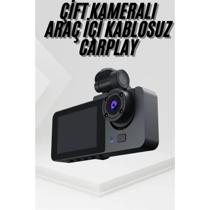 3 Kameralı 2 İnç 1080P Araç İçi Kamera Sürüş Kamerası CarPlay