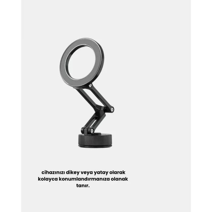 360° Dönebilen Katlanır Manyetik Araç Telefon Tutucu – MagSafe Uyumlu, Kompakt ve Şık Tasarım