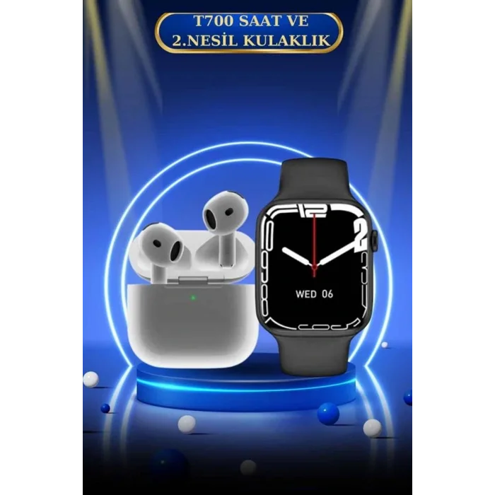 3.Nesil TWS Bluetooth Kulaklık ve Dokunmatik Ekran Akıllı Saat Sesli Görüşme