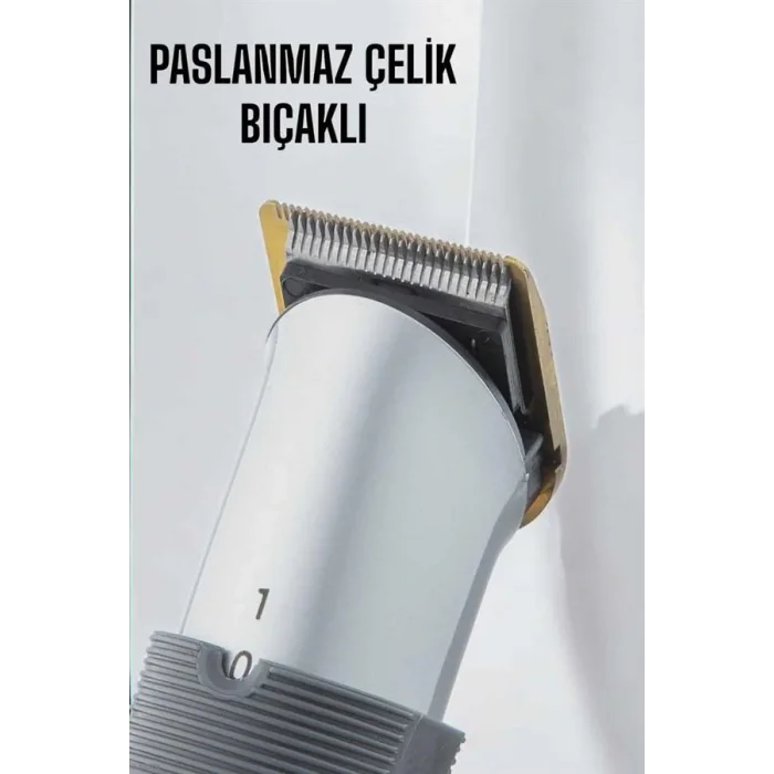 4 Taraklı Profesyonel Şarjlı Saç ve Sakal Kesme Tıraş Makinesi Seti