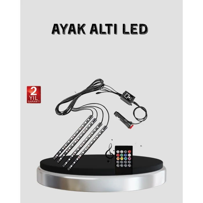 48 LED Araç İçi RGB Şerit Aydınlatma Müzik Senkron USB Kumandalı Set