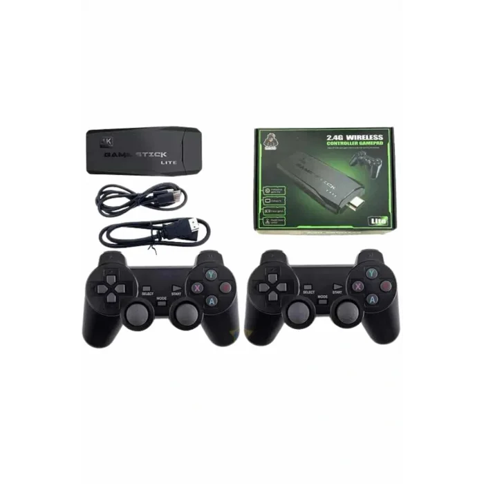 4k Game Stick Oyun Konsolu 2.4g Kablosuz Çift Kol Nostaljik Oyunlar