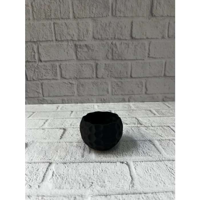 5 cm Küçük Siyah Saksı Minimal Tasarım Sukulent ve Kaktüs Saksısı