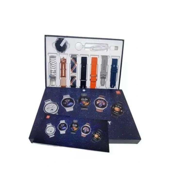 7 Kordonlu Akıllı Saat Siyah Kasa Dokunmatik Ekran Uyku ve Sağlık Takibi