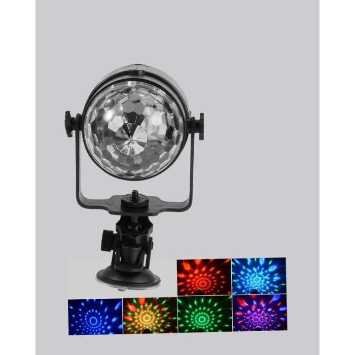 7 Renk Modlu Müzik Sensörlü Disko Topu – LED Işıklı Parti Aydınlatması