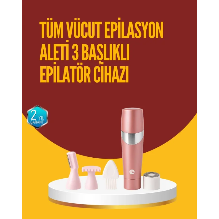 Acısız ve Hassas Tüy Temizleme Cihazı – 3 Başlıklı