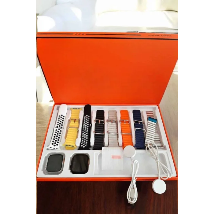 Akıllı Saat 7 Kordonlu Metal,Plastik Ve Hasır Kordon Seçeneği