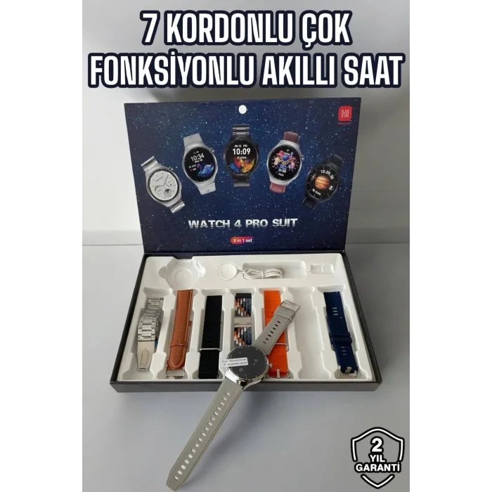 Akıllı Saat 7 Kordonlu Yeni Nesil Arama Cevaplayan Çok Fonksiyonlu