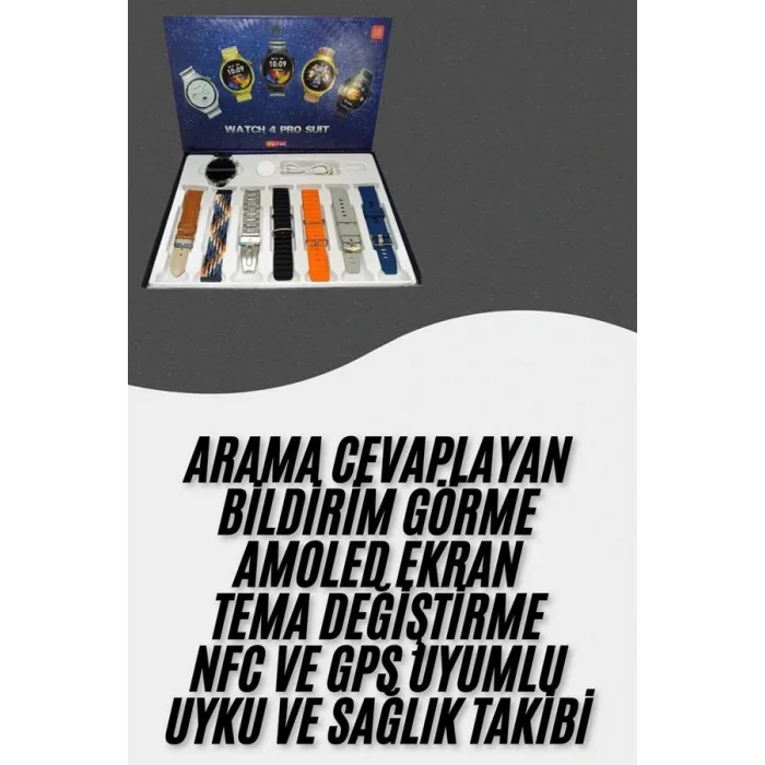 Akıllı Saat Çoklu Kordon Seçenekli Dokunmatik Ekran Nabız Sensörlü