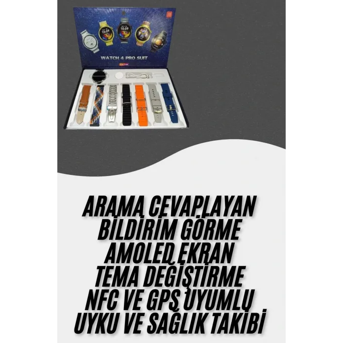 Akıllı Saat Çoklu Kordon Seçenekli Dokunmatik Ekran Nabız Sensörlü