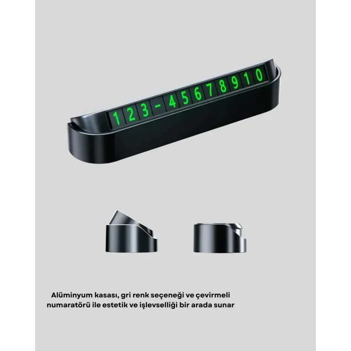 Alüminyum Kasa Gri Çevirmeli Araç İçi Telefon Numaratörü