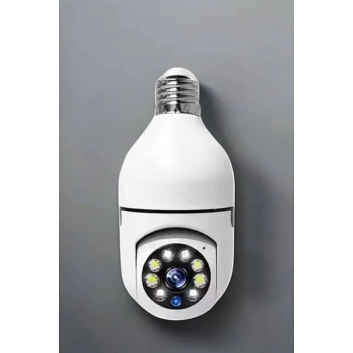 Ampul Görünümlü Güvenlik Kamerası Duylu Wifi Kamerası Dönebilen