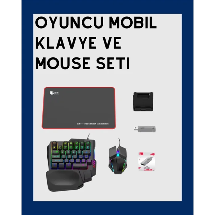 Android Uyumlu Klavye Mouse Oyun Seti – Gecikmesiz Bağlantı, Tak-Çalıştır Özellikli