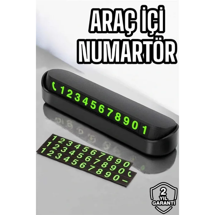 Araba Park Numaratörü Araç İçi Numaralık Değiştirilebilir Çevirmeli Mini