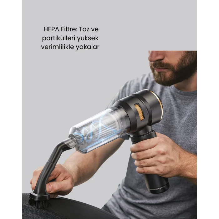 Araç İçi Derinlemesine Temizlik İçin Kompakt ve Ergonomik El Süpürgesi