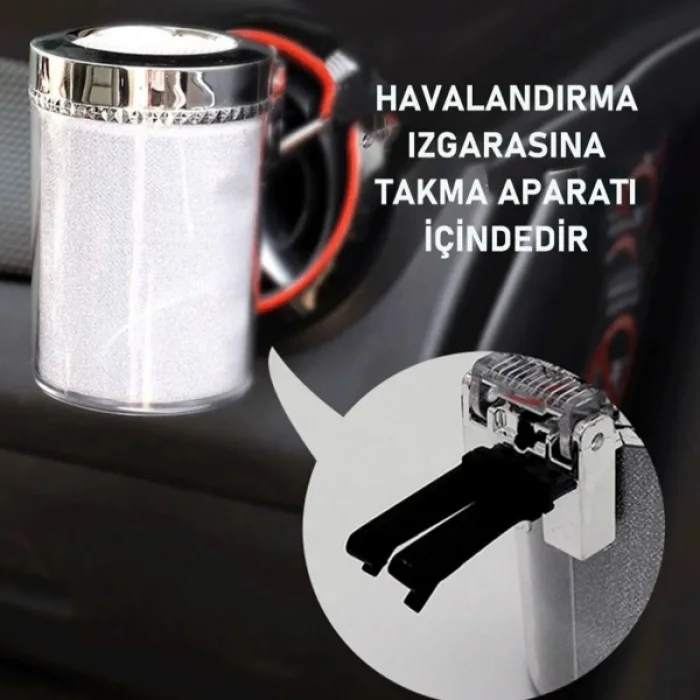 Araç İçi Oto Kokusuz Küllük RGB Işıklı Kapaklı