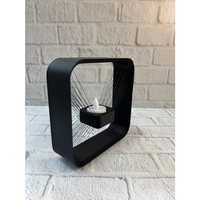 Askılı Kare Mumluk Duvar Dekoru Loş Salon ve Modern Mekanlar