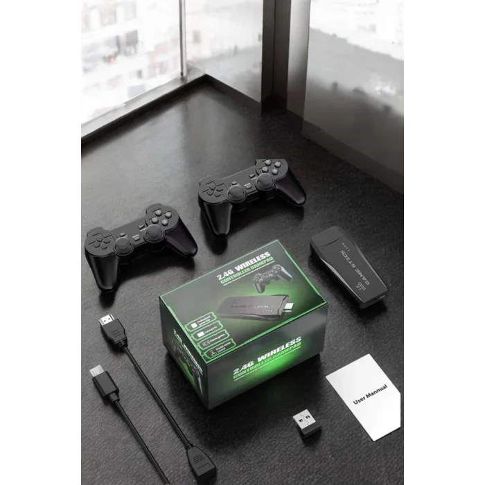 Atari Oyun Konsolu 2000 Oyunlu Game Stick 2.4G Wireless