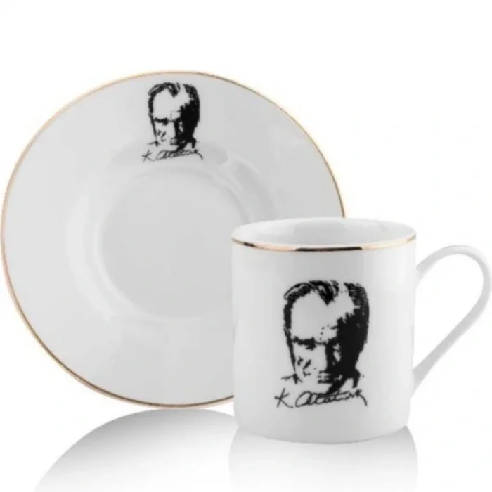 Atatürk Tasarımlı Porselen 2li Kahve Seti