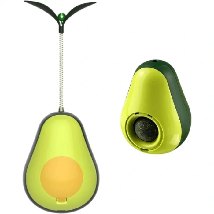 Avokado Şeklinde Kedi Naneli ve Mama Hazneli Kedi Oyuncağı