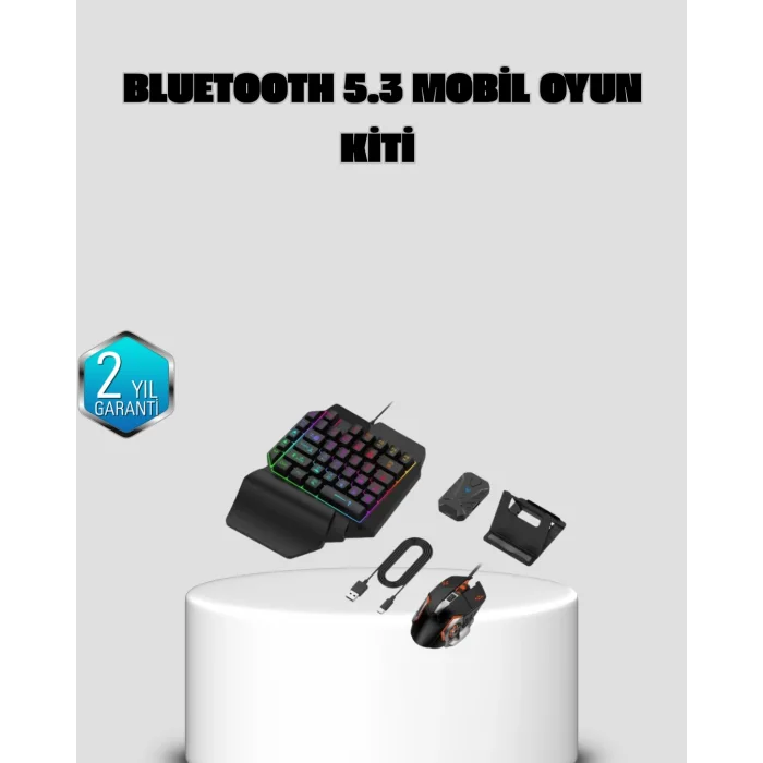 Bluetooth 5.3 Mobil Oyun Konsolu Dönüştürücü Seti 5 Parça Klavye Mouse Kit