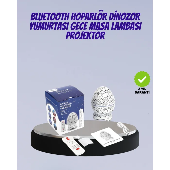 Bluetooth Bağlantılı Dinozor Yıldız Projektör Gece Lambası ve Uyku Yardımcısı