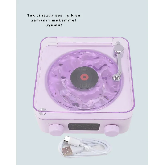 Bluetooth Retro Pikap Hoparlör – Projektörlü Gece Lambası