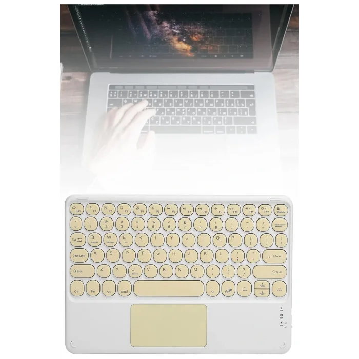 Bluetooth Touchpad Klavye 10.9 inch Kablosuz Wifi Q Klavye Slim