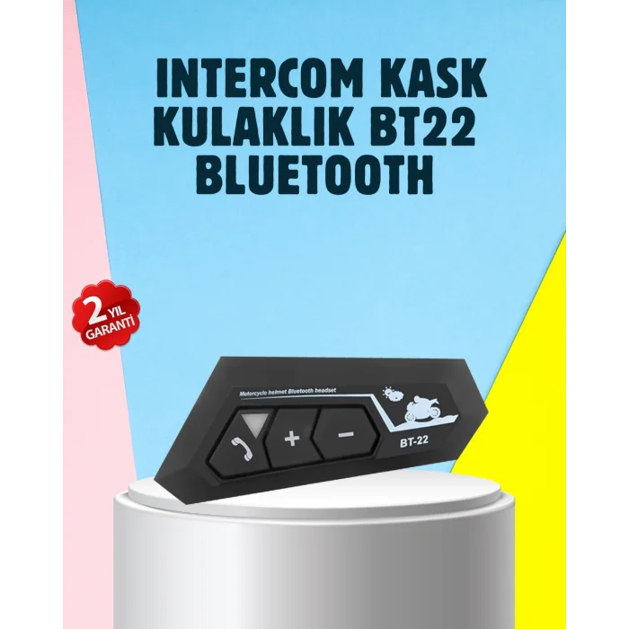 BT22 Motosiklet Kask İçi Bluetooth Kulaklık İnterkom Destekli