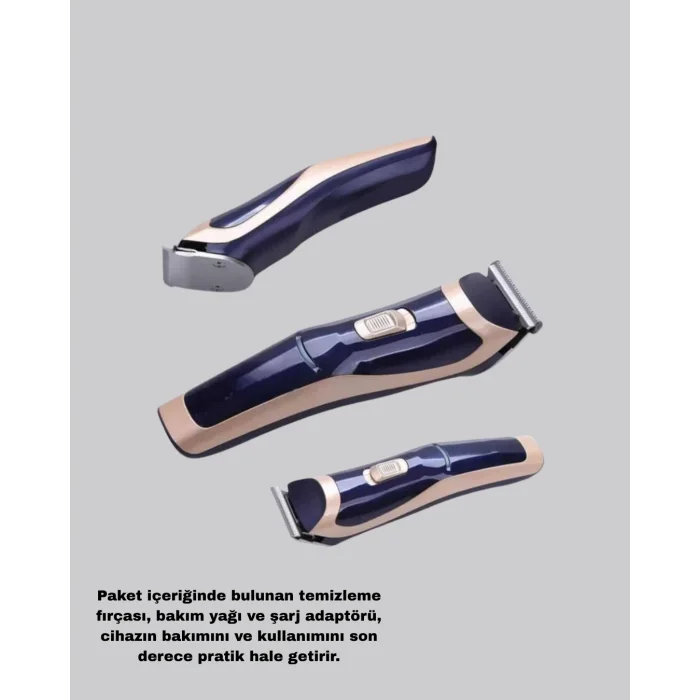 Çelik Bıçaklı Unisex Şarjlı Tıraş Makinesi – Sessiz Motor, Kablosuz ve Ayarlanabilir