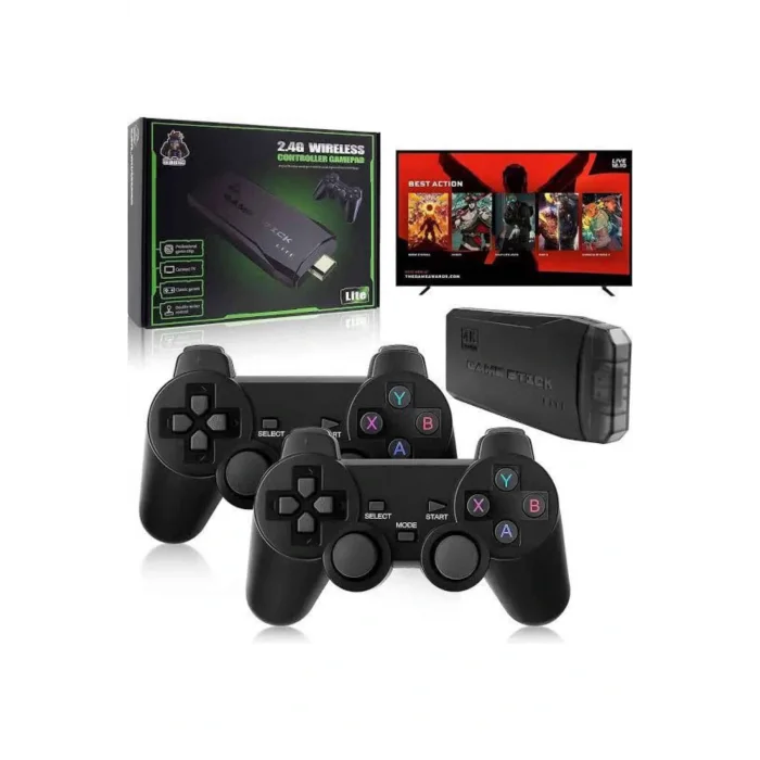 Çift Kollu 2.4g kablosuz Retro 4k Game stick 3500 oyun atari HD Görüntü Kalitesi