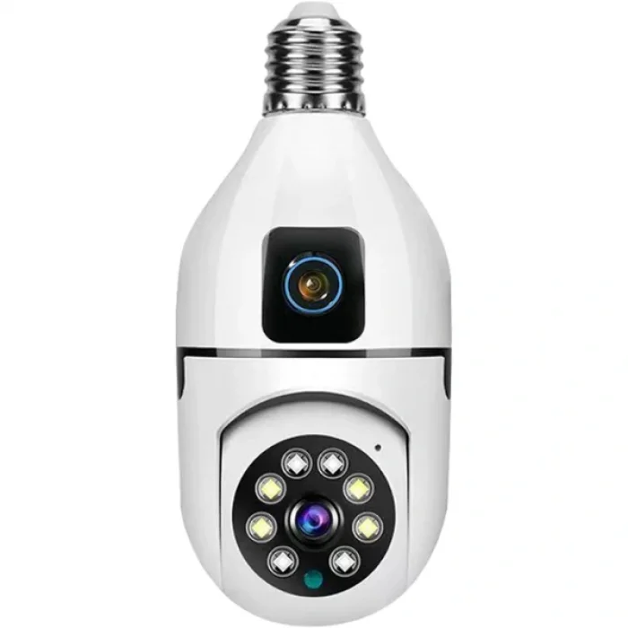 Çift Lensli Duy Girişli Kablosuz Ampul Kamera