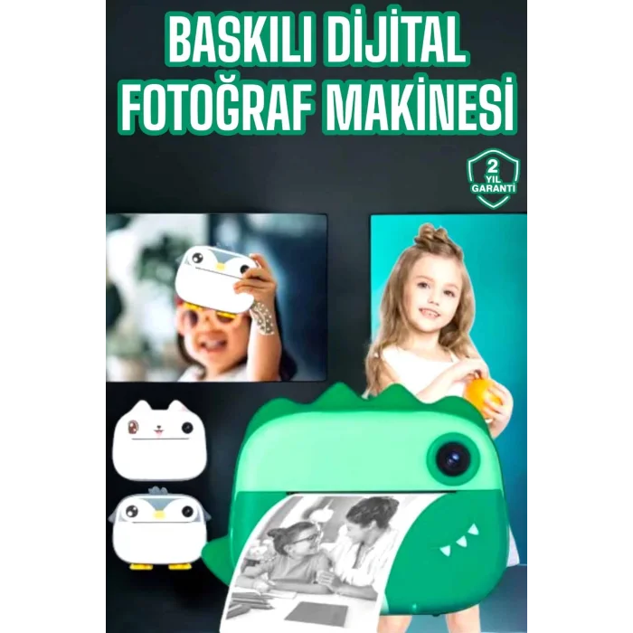 Çocuklar İçin Özel Fotoğraf Makinesi Printer Kamera Taşınabilir HD