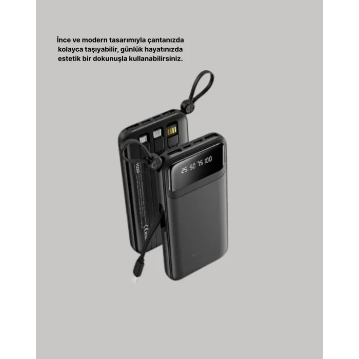 Çoklu Güvenlik Korumalı 20.000 mAh Powerbank Fener Özellikli