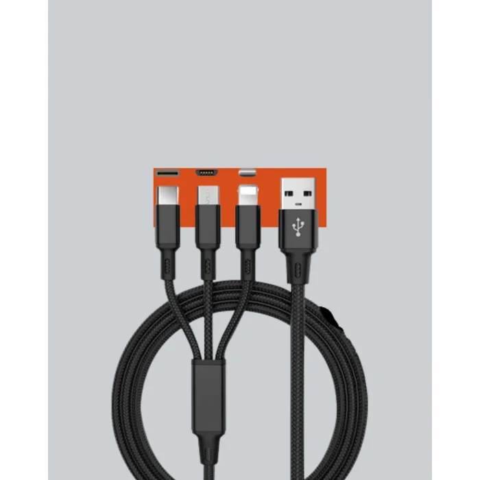 Çoklu USB Şarj Kablosu – 1,2m Hızlı Şarj, 3A Güçlü Akım