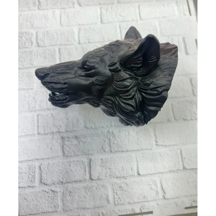 Dekoratif Asılabilir Siyah Ayı Başı 3D Duvar Heykeli 25x19 cm
