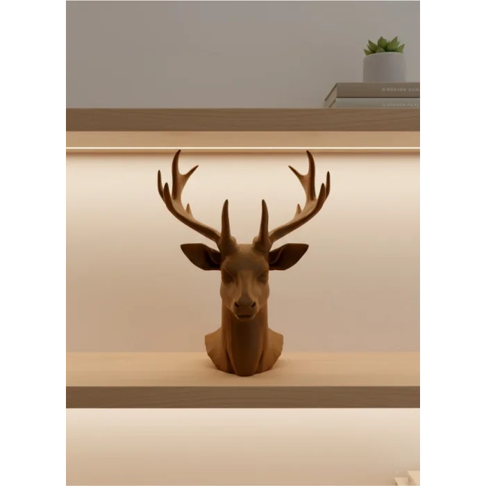 Dekoratif Kahverengi Geyik Biblo Salon ve Raf Dekoru