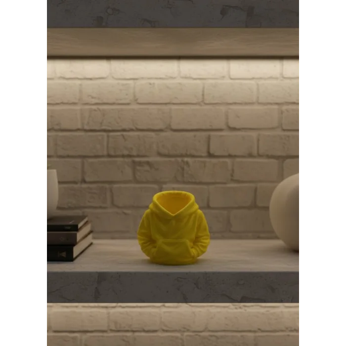 Dekoratif Sarı Hoodie Kalemlik 10x10 cm
