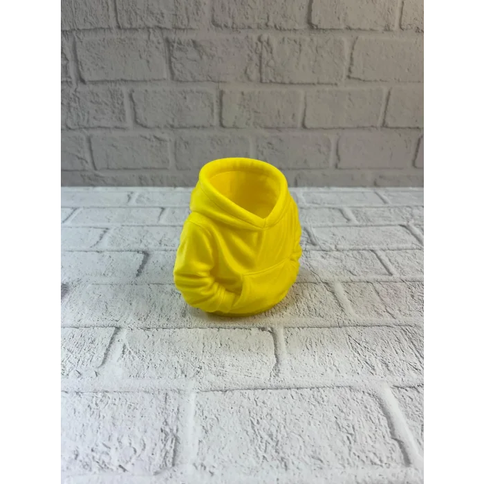 Dekoratif Sarı Hoodie Kalemlik 10x10 cm