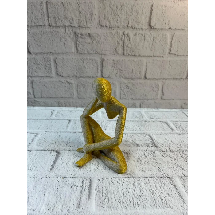 Dekoratif Sarı İnsan Figürü Modern Masa ve Raf Süsü