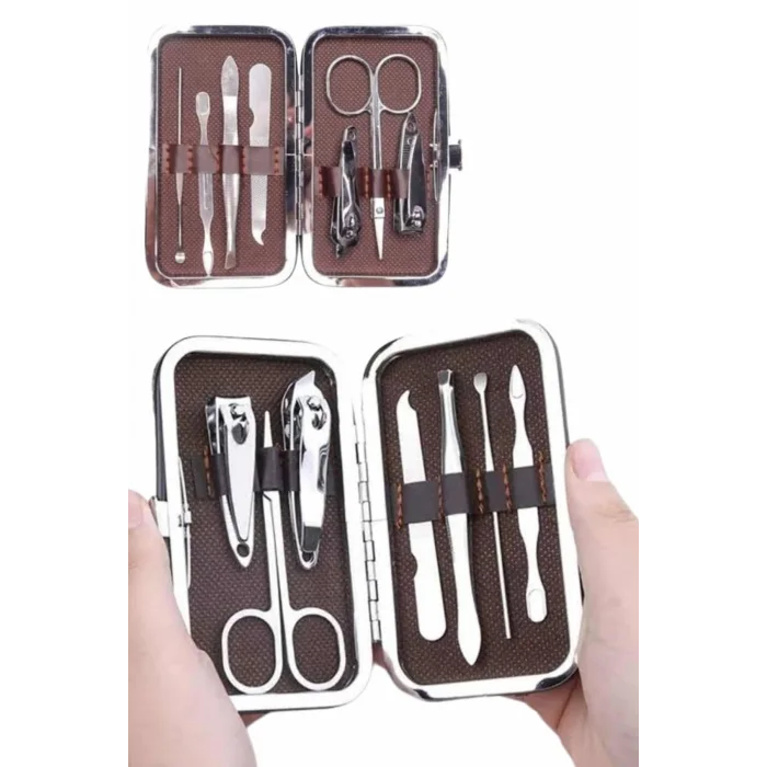 Deri Çanta Hediyeli 7 Parça Manikür-Pedikür Tırnak Bakım Seti