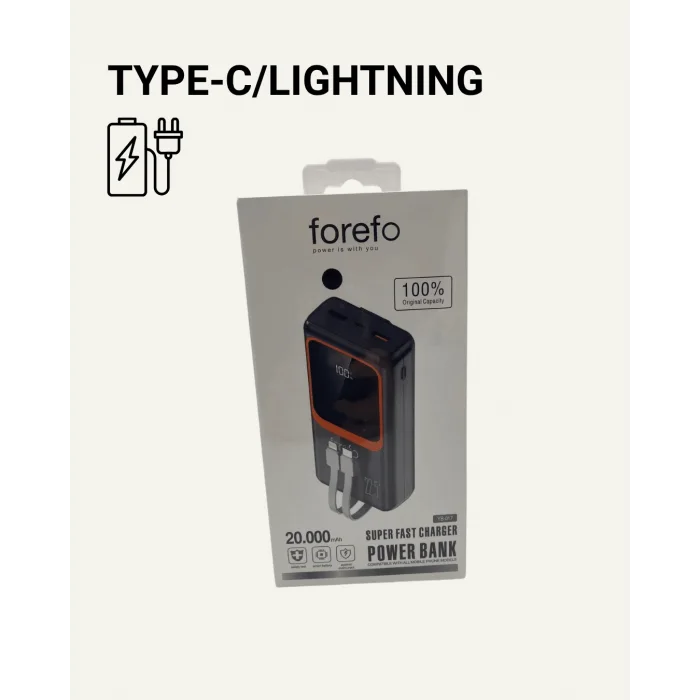 Dijital Ekranlı 20.000 mAh Powerbank | 22.5W Hızlı Şarj + Çoklu Bağlantı Seçeneği