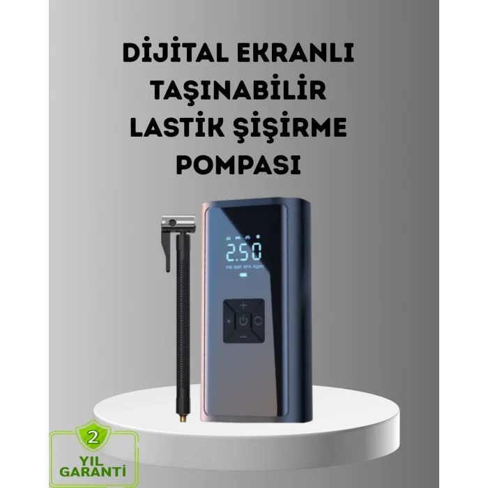 Dijital Ekranlı Kablosuz Hava Pompası LED Işıklı 12V 80W