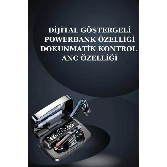 Dijital Göstergeli Powerbank Bluetooth Kulaklık ve Yeni Nesil Amoled Ekran Akıllı Saat