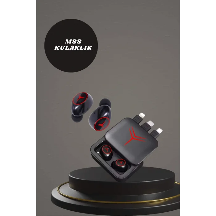 Dijital Göstergeli Powerbank Kablosuz Kulaklık ve 7 Kordonlu Yeni Nesil Akıllı Saat Dokunmatik Kontrol